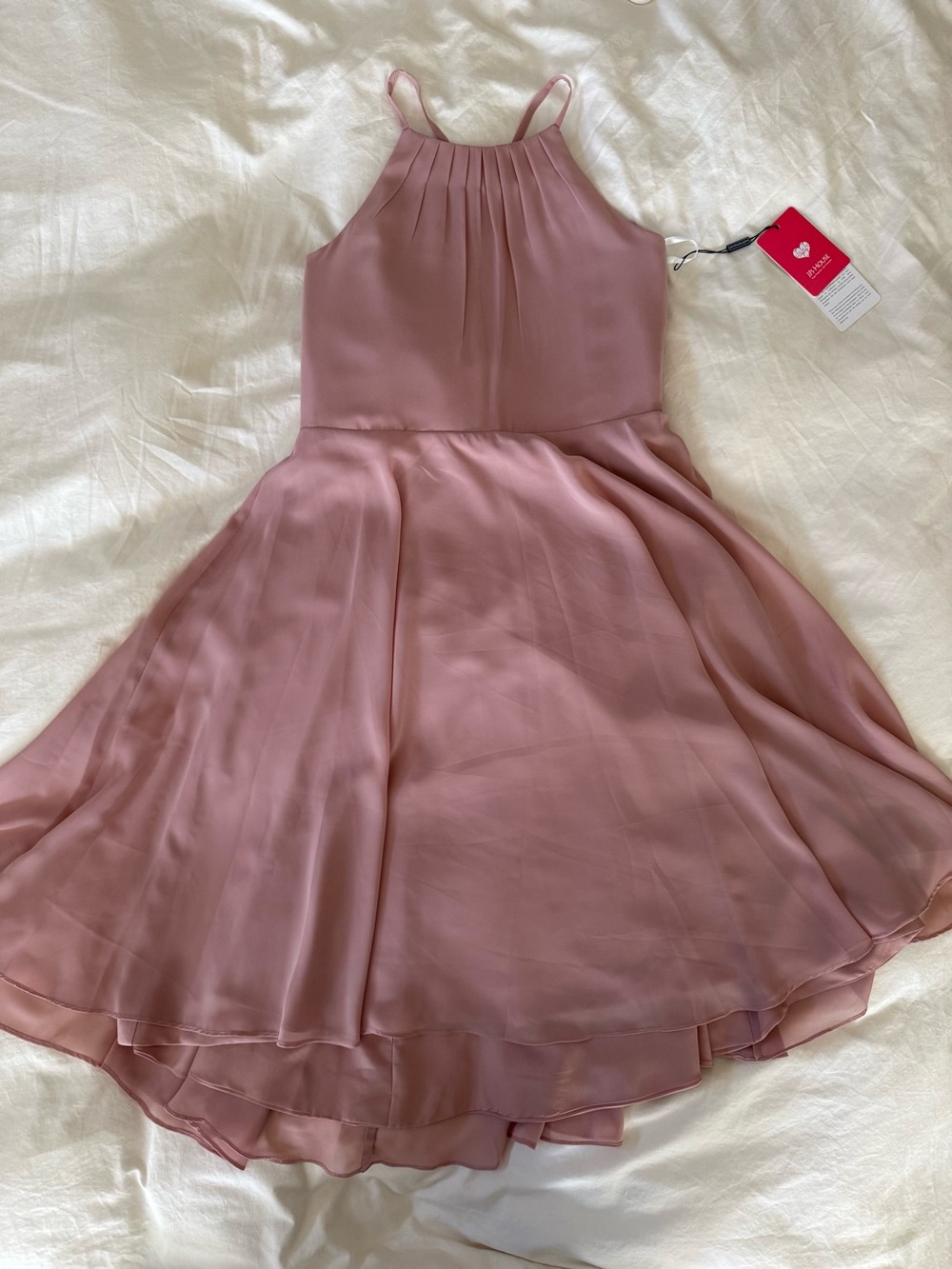 JJ’s House Dust Rose Halter Neck Chiffon Dress